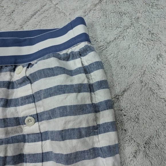 J. Jill Skort Women's XL Blue White Stripe Love Linen Maxi Side Button Nautical - Picture 6 of 8